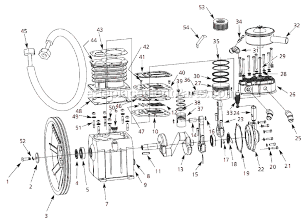 Page A Diagram and Parts List for FP050000AV 2003 Campbell Hausfeld Compressor